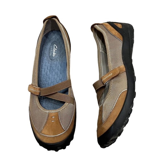 Women's Privo by Clarks Comfortable Boat Or River Shoes Sz 8.5 Tan and Black - Picture 2 of 10